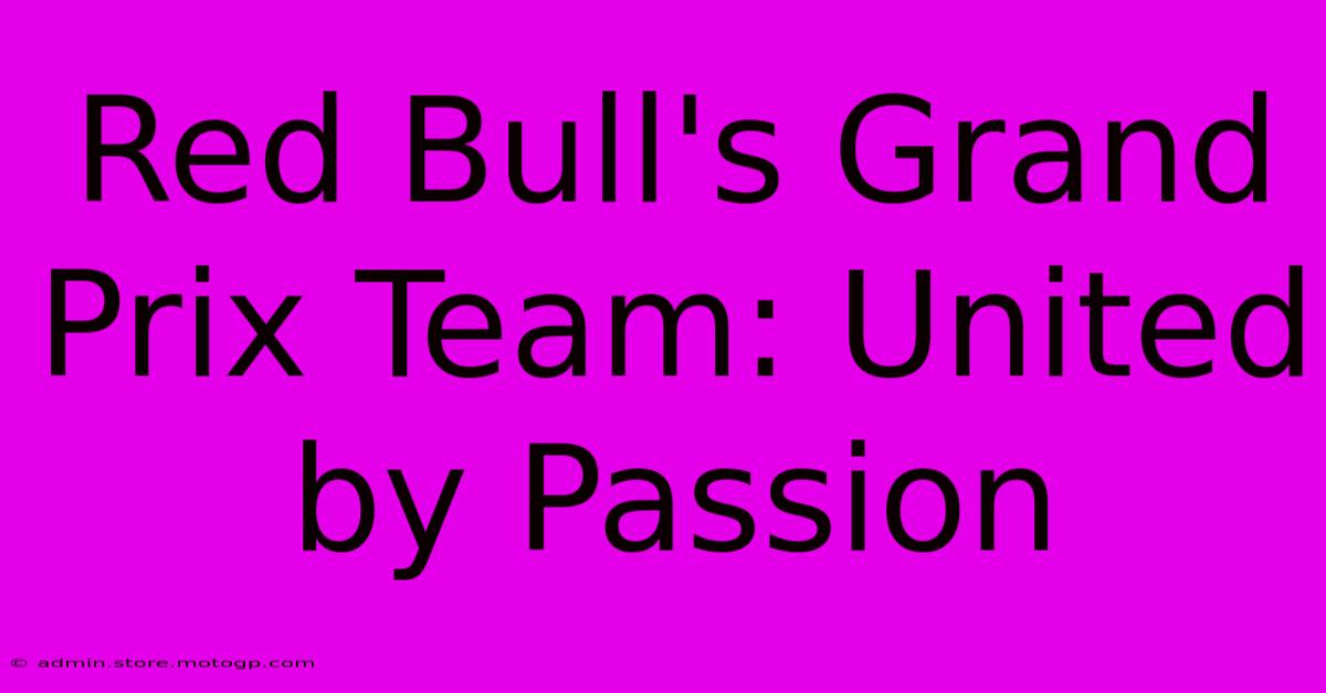 Red Bull's Grand Prix Team: United By Passion