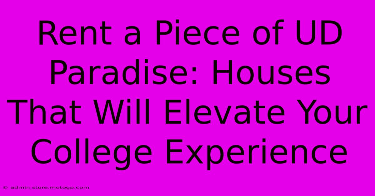 Rent A Piece Of UD Paradise: Houses That Will Elevate Your College Experience