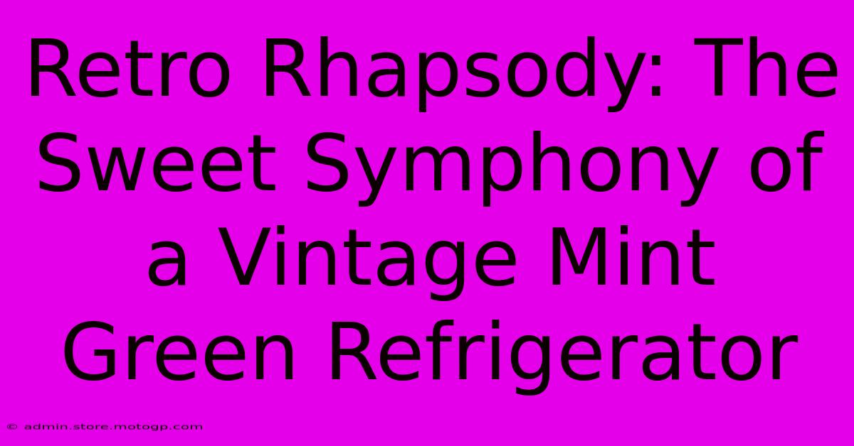 Retro Rhapsody: The Sweet Symphony Of A Vintage Mint Green Refrigerator