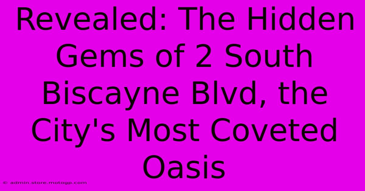 Revealed: The Hidden Gems Of 2 South Biscayne Blvd, The City's Most Coveted Oasis