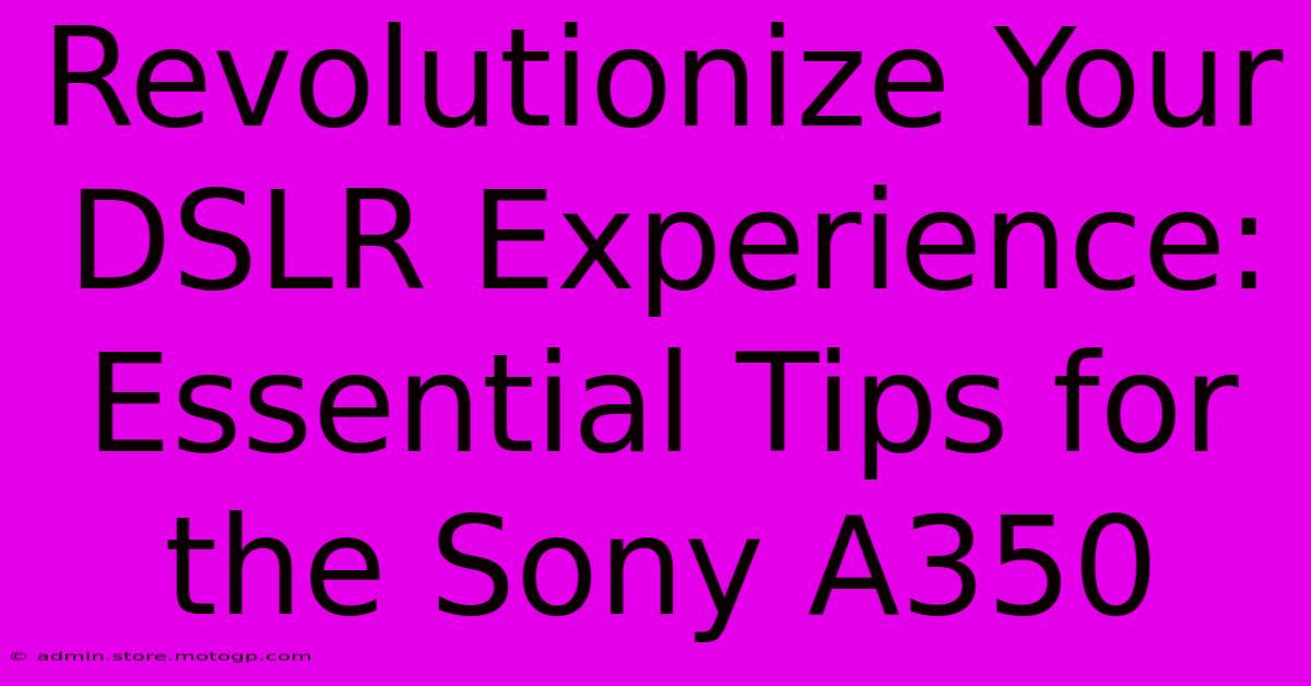 Revolutionize Your DSLR Experience: Essential Tips For The Sony A350