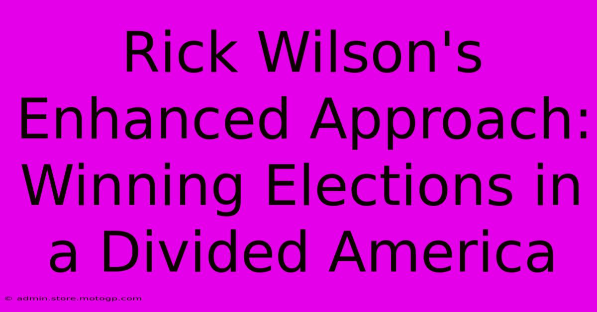 Rick Wilson's Enhanced Approach: Winning Elections In A Divided America