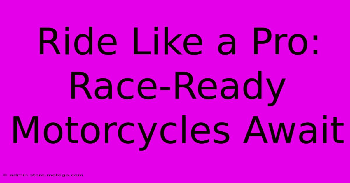 Ride Like A Pro: Race-Ready Motorcycles Await