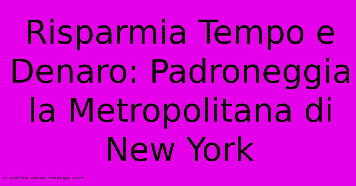 Risparmia Tempo E Denaro: Padroneggia La Metropolitana Di New York