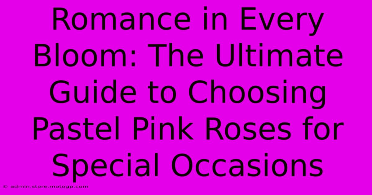 Romance In Every Bloom: The Ultimate Guide To Choosing Pastel Pink Roses For Special Occasions