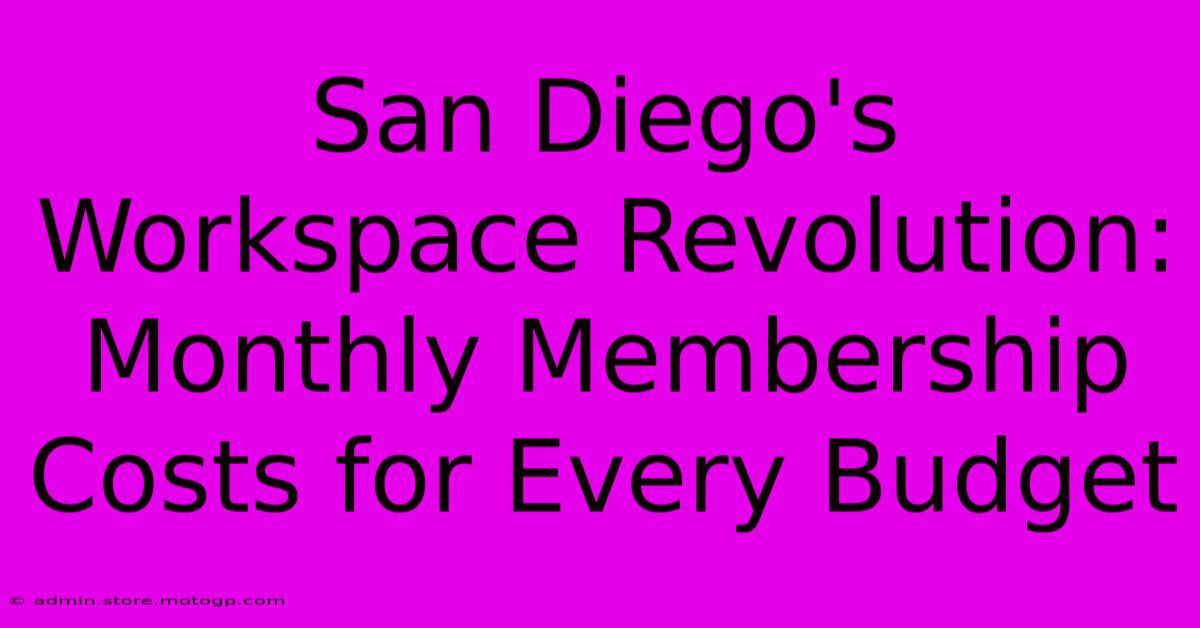 San Diego's Workspace Revolution: Monthly Membership Costs For Every Budget