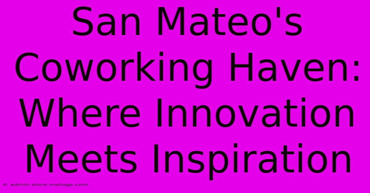 San Mateo's Coworking Haven: Where Innovation Meets Inspiration