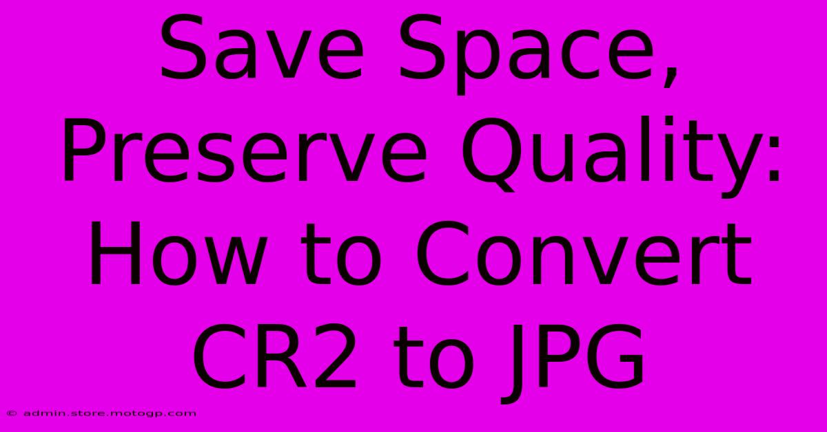 Save Space, Preserve Quality: How To Convert CR2 To JPG