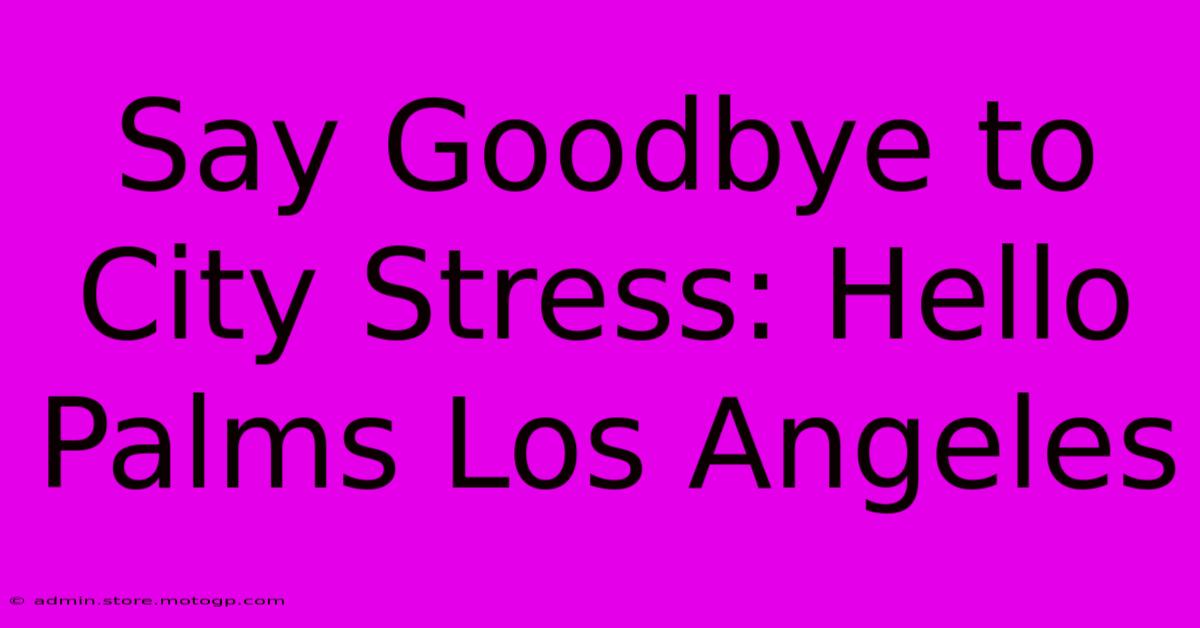 Say Goodbye To City Stress: Hello Palms Los Angeles