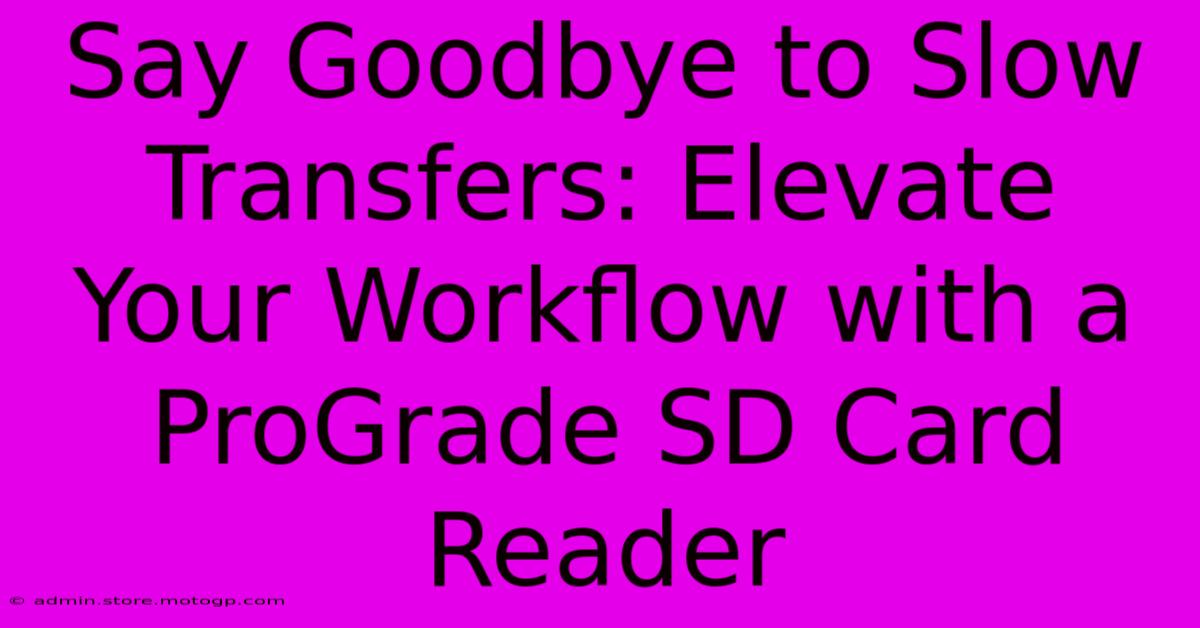 Say Goodbye To Slow Transfers: Elevate Your Workflow With A ProGrade SD Card Reader