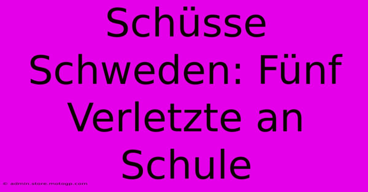 Schüsse Schweden: Fünf Verletzte An Schule