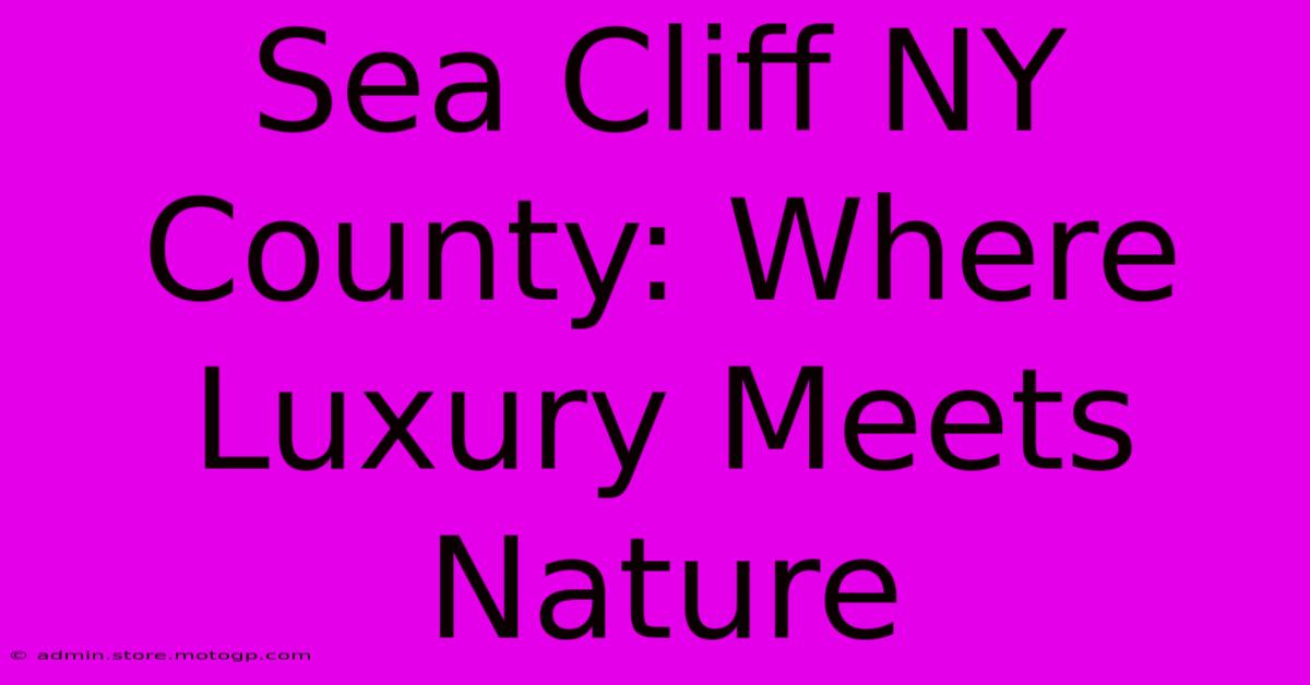 Sea Cliff NY County: Where Luxury Meets Nature