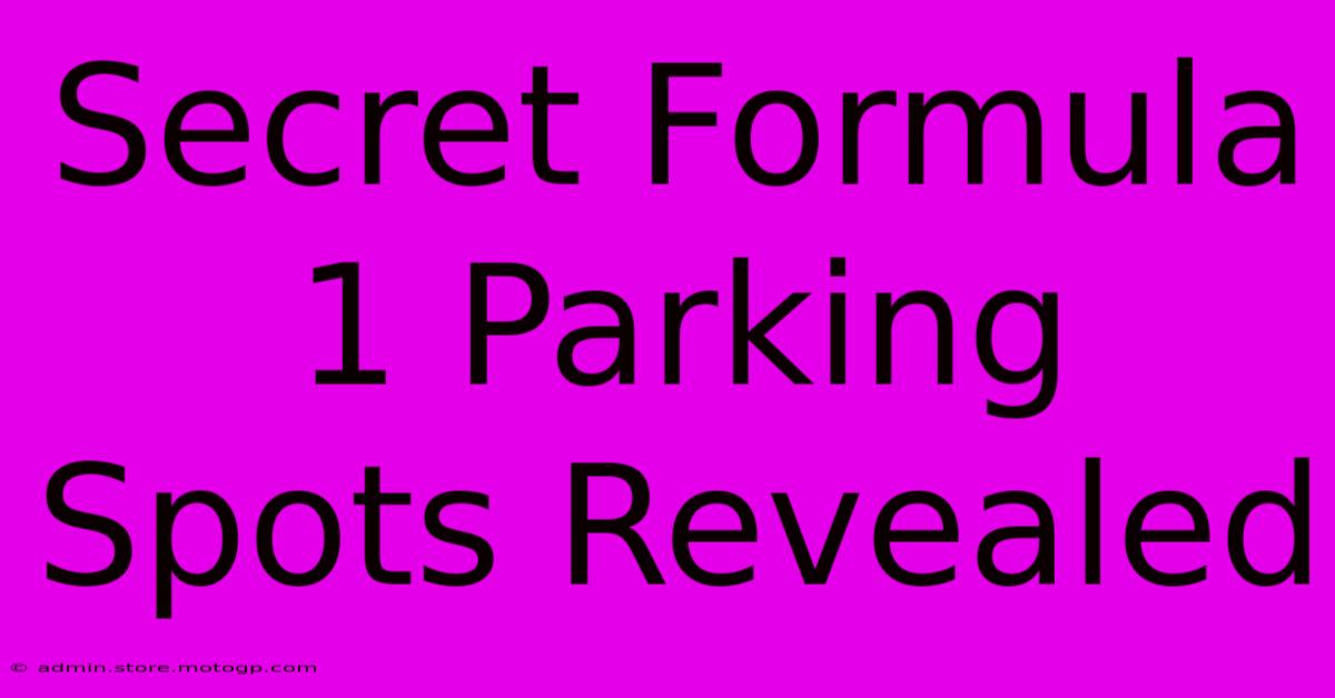 Secret Formula 1 Parking Spots Revealed