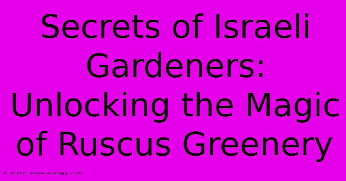 Secrets Of Israeli Gardeners: Unlocking The Magic Of Ruscus Greenery