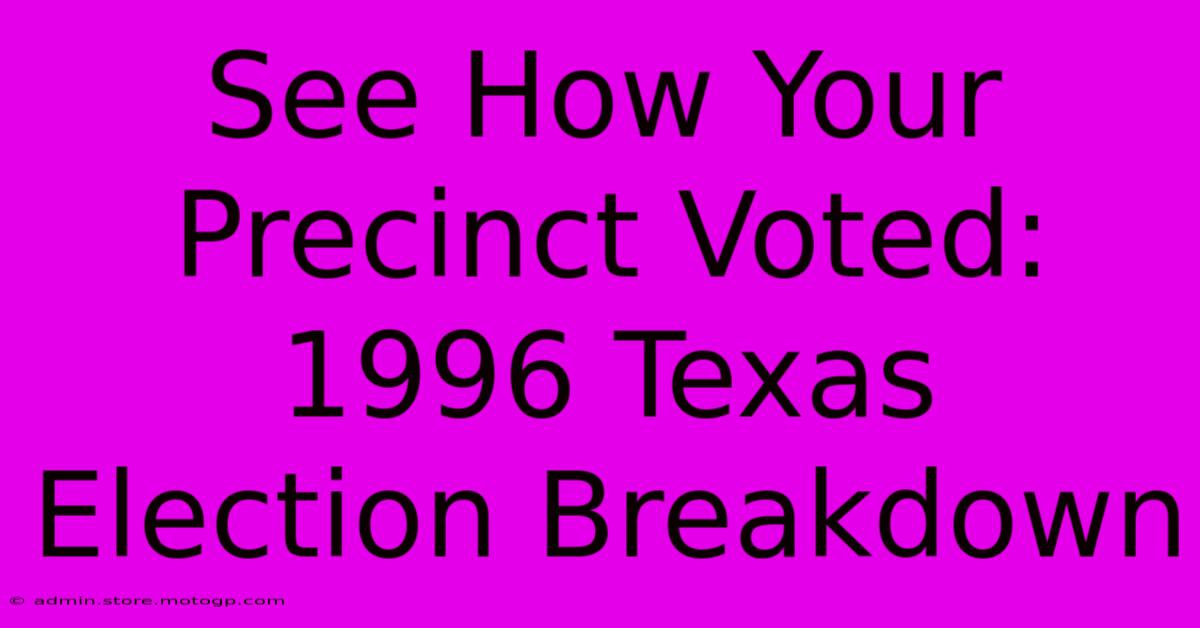 See How Your Precinct Voted: 1996 Texas Election Breakdown