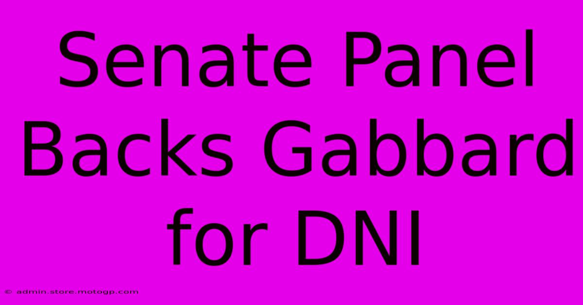 Senate Panel Backs Gabbard For DNI