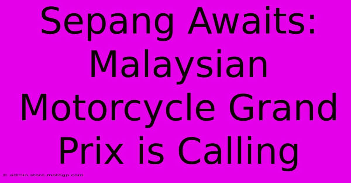 Sepang Awaits: Malaysian Motorcycle Grand Prix Is Calling