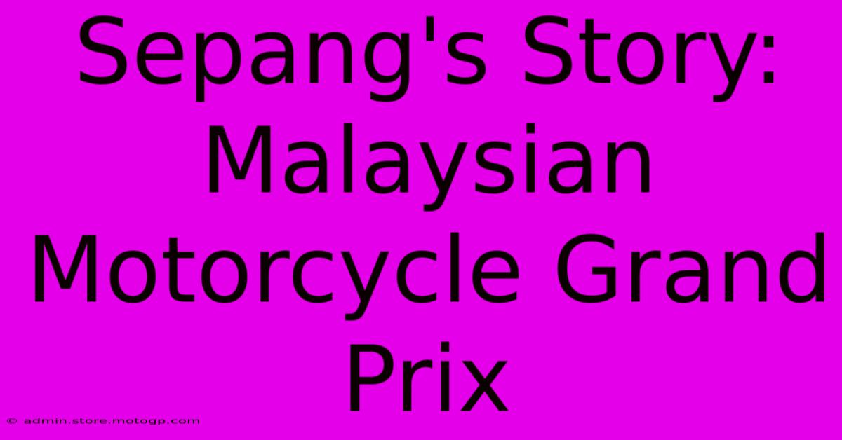 Sepang's Story: Malaysian Motorcycle Grand Prix