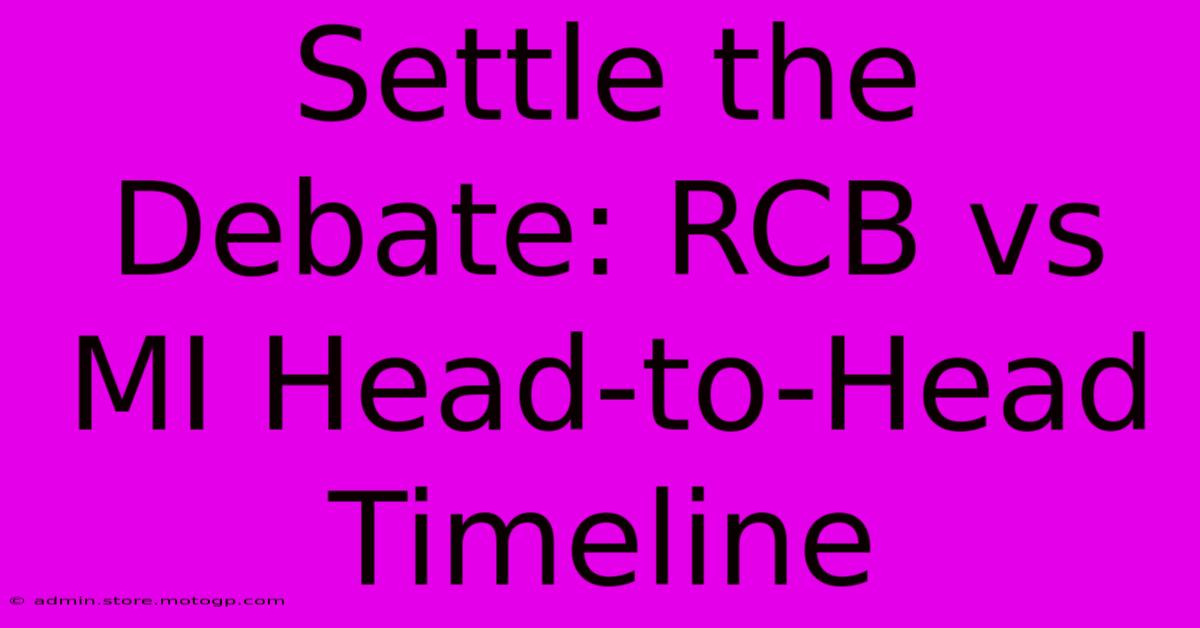 Settle The Debate: RCB Vs MI Head-to-Head Timeline