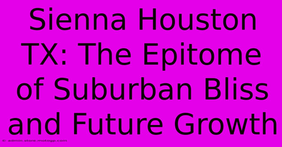 Sienna Houston TX: The Epitome Of Suburban Bliss And Future Growth