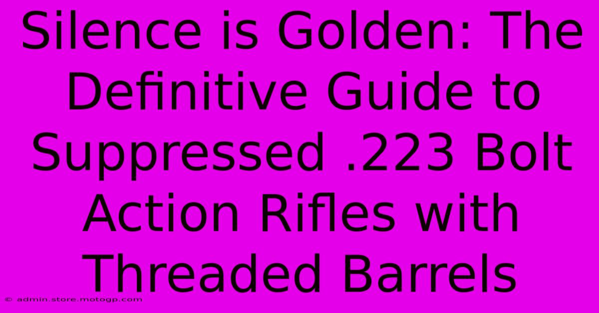 Silence Is Golden: The Definitive Guide To Suppressed .223 Bolt Action Rifles With Threaded Barrels