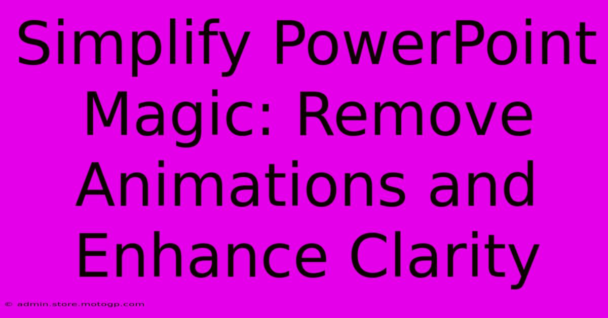 Simplify PowerPoint Magic: Remove Animations And Enhance Clarity