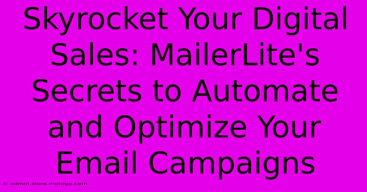 Skyrocket Your Digital Sales: MailerLite's Secrets To Automate And Optimize Your Email Campaigns