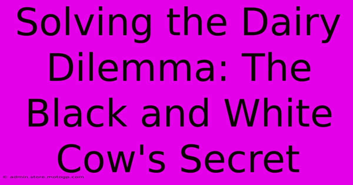 Solving The Dairy Dilemma: The Black And White Cow's Secret