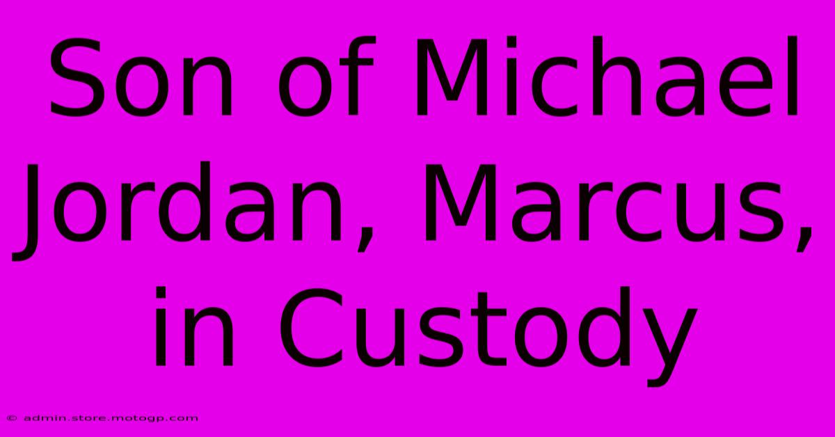 Son Of Michael Jordan, Marcus, In Custody