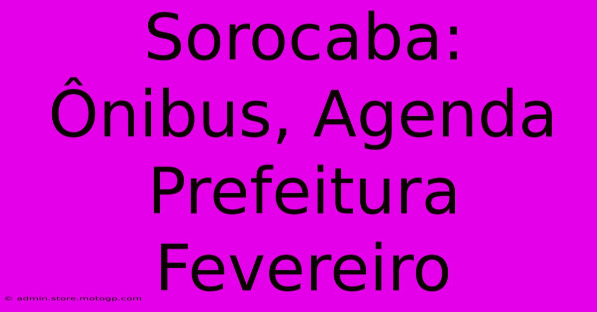 Sorocaba: Ônibus, Agenda Prefeitura Fevereiro