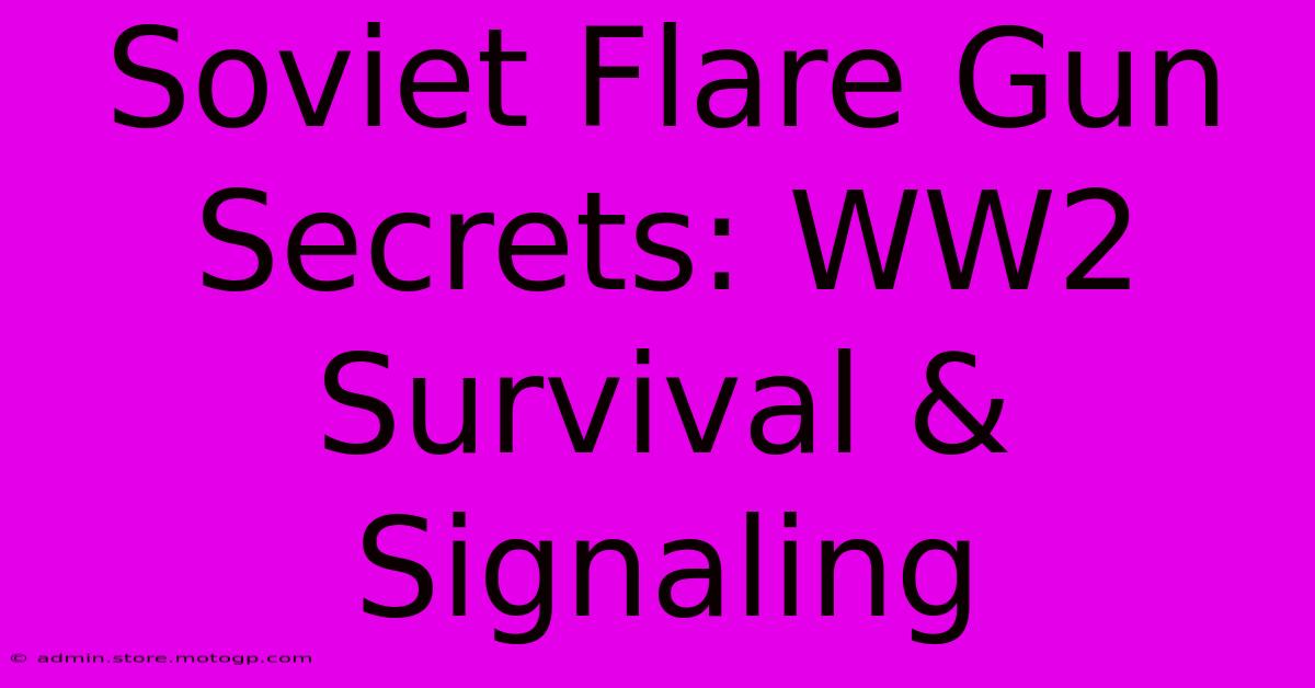 Soviet Flare Gun Secrets: WW2 Survival & Signaling