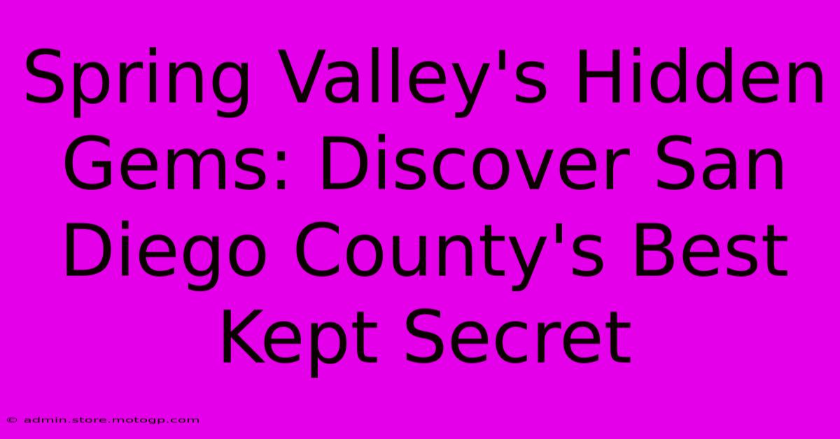 Spring Valley's Hidden Gems: Discover San Diego County's Best Kept Secret