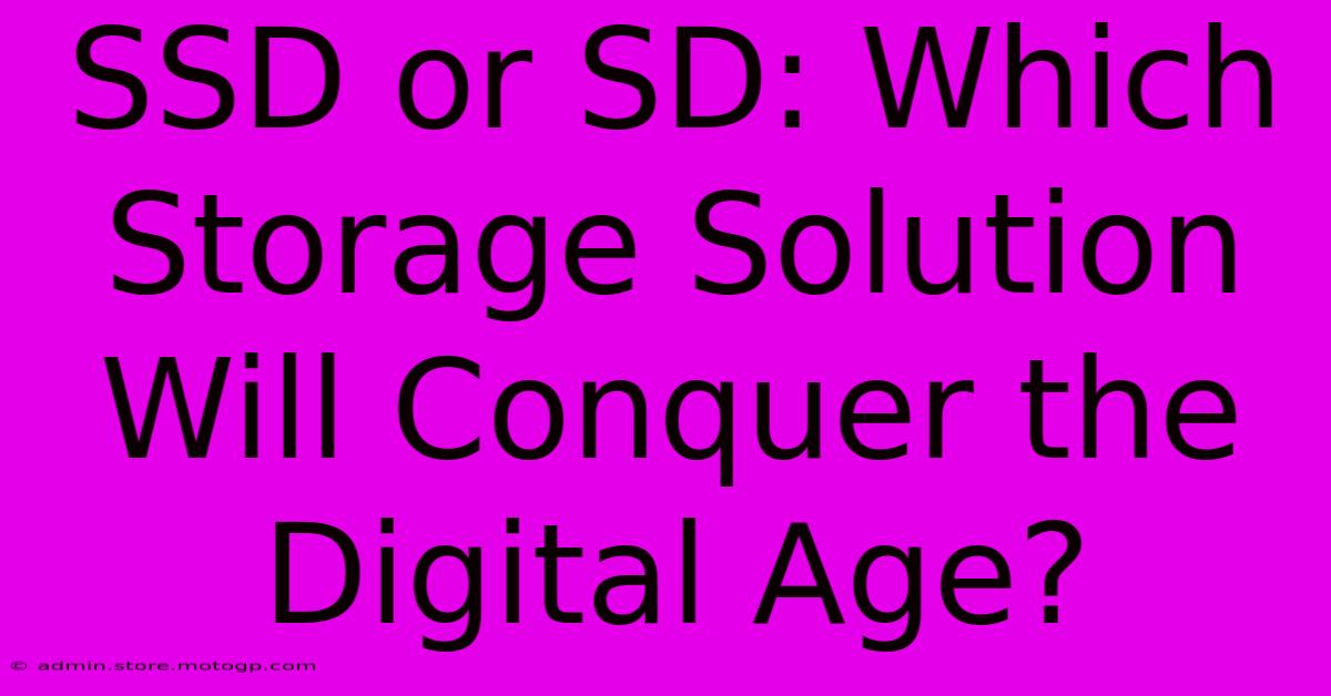 SSD Or SD: Which Storage Solution Will Conquer The Digital Age?