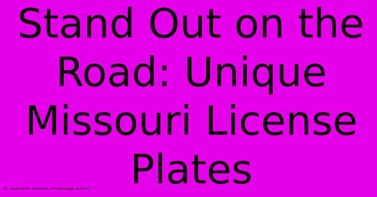 Stand Out On The Road: Unique Missouri License Plates