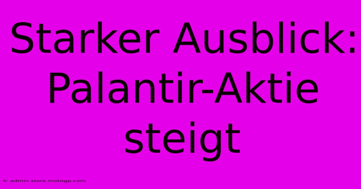 Starker Ausblick: Palantir-Aktie Steigt