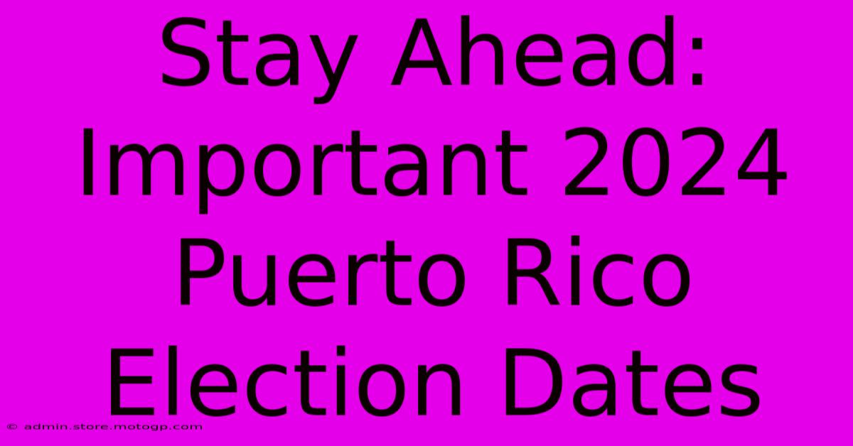 Stay Ahead: Important 2024 Puerto Rico Election Dates