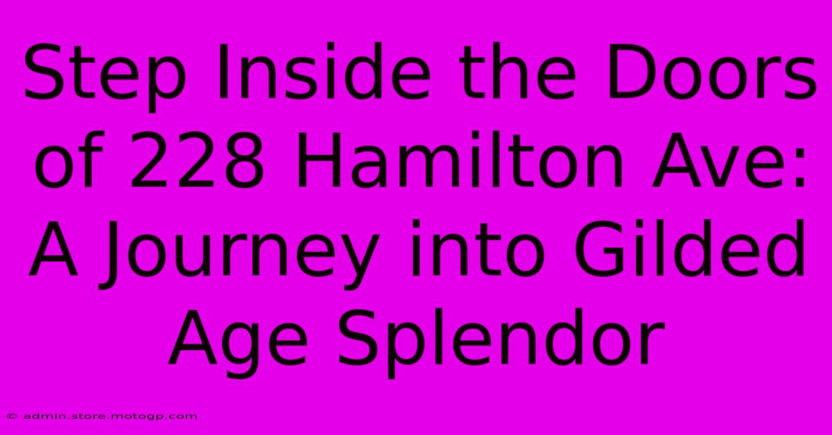 Step Inside The Doors Of 228 Hamilton Ave: A Journey Into Gilded Age Splendor