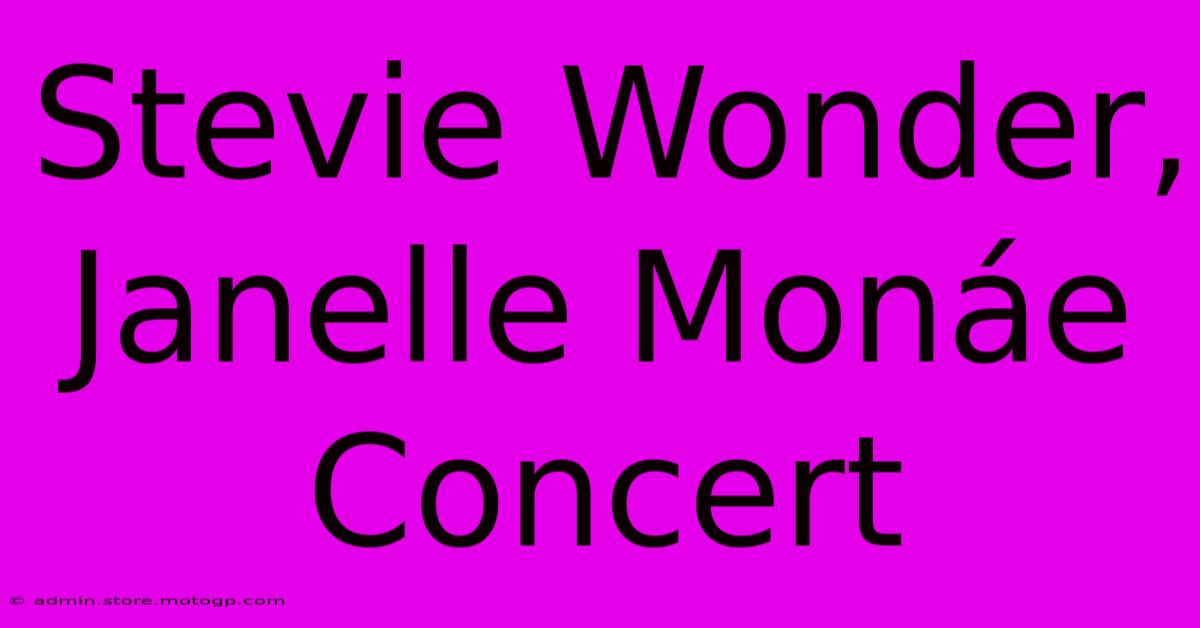 Stevie Wonder, Janelle Monáe Concert