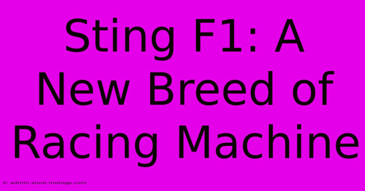 Sting F1: A New Breed Of Racing Machine