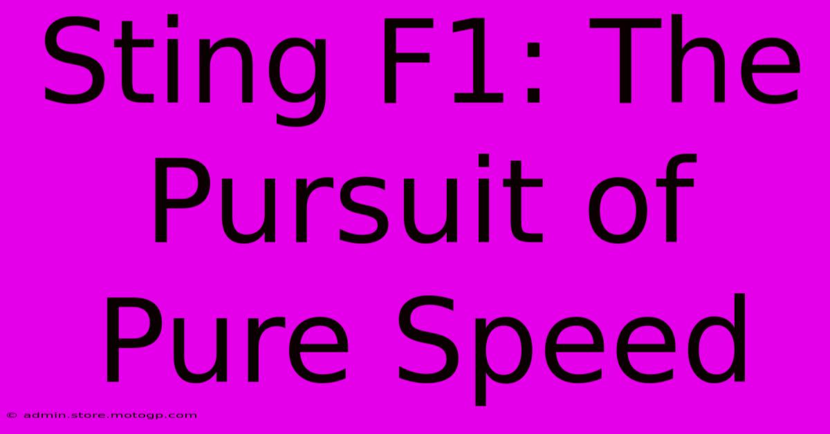 Sting F1: The Pursuit Of Pure Speed