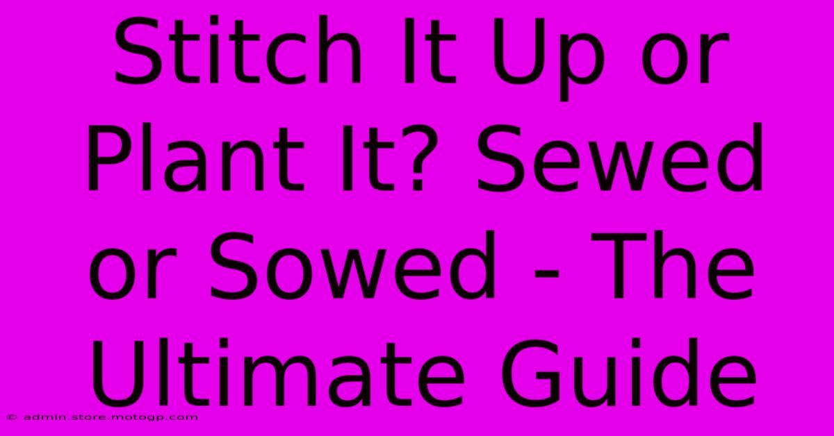 Stitch It Up Or Plant It? Sewed Or Sowed - The Ultimate Guide