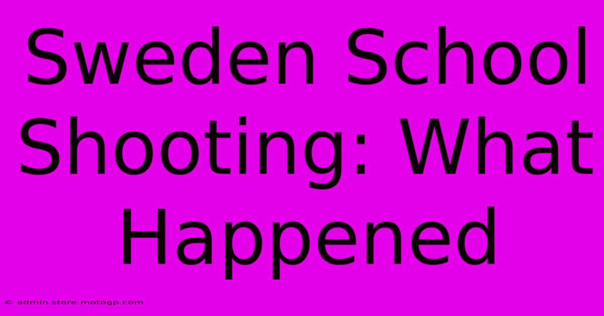 Sweden School Shooting: What Happened