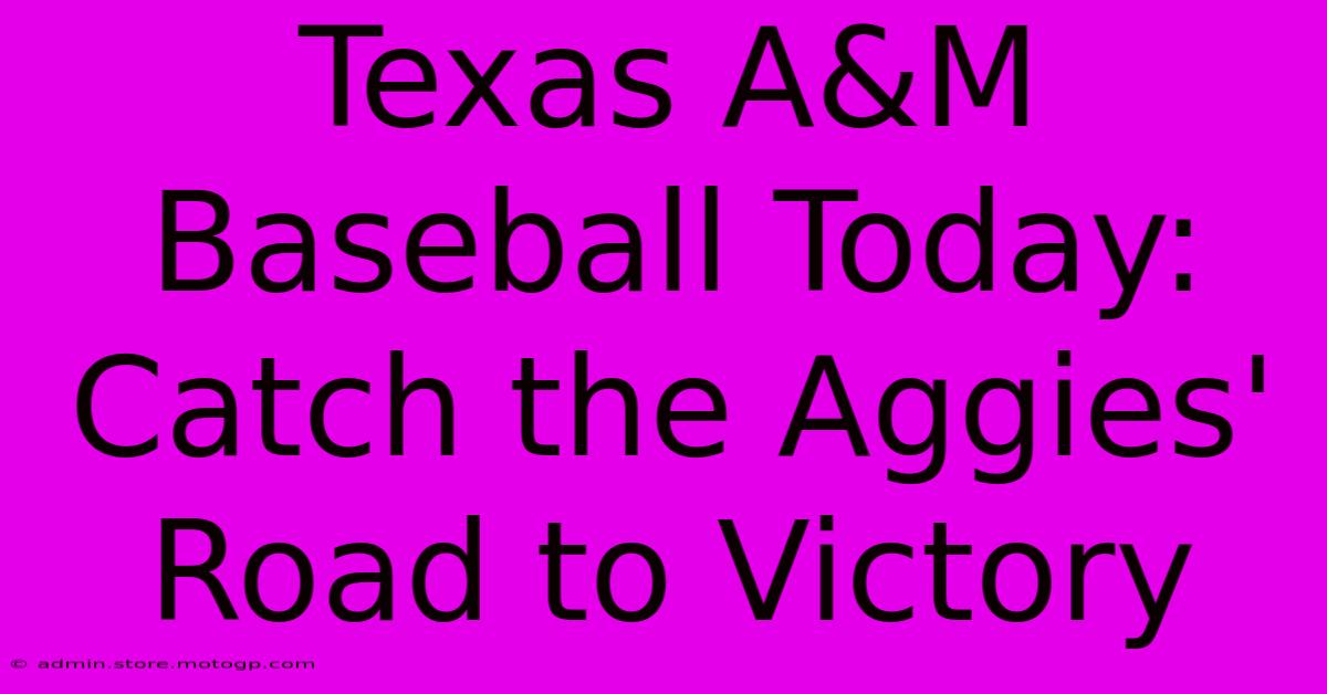 Texas A&M Baseball Today:  Catch The Aggies' Road To Victory