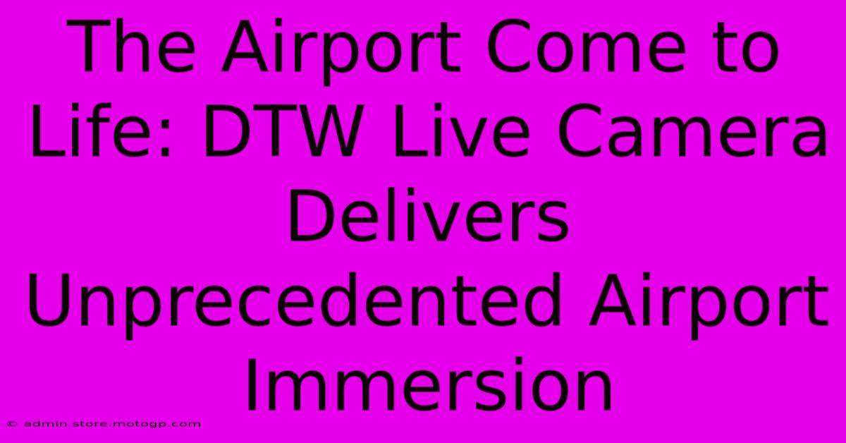 The Airport Come To Life: DTW Live Camera Delivers Unprecedented Airport Immersion