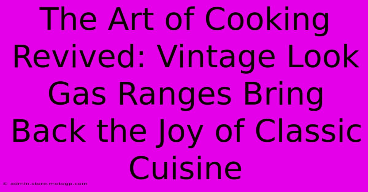 The Art Of Cooking Revived: Vintage Look Gas Ranges Bring Back The Joy Of Classic Cuisine