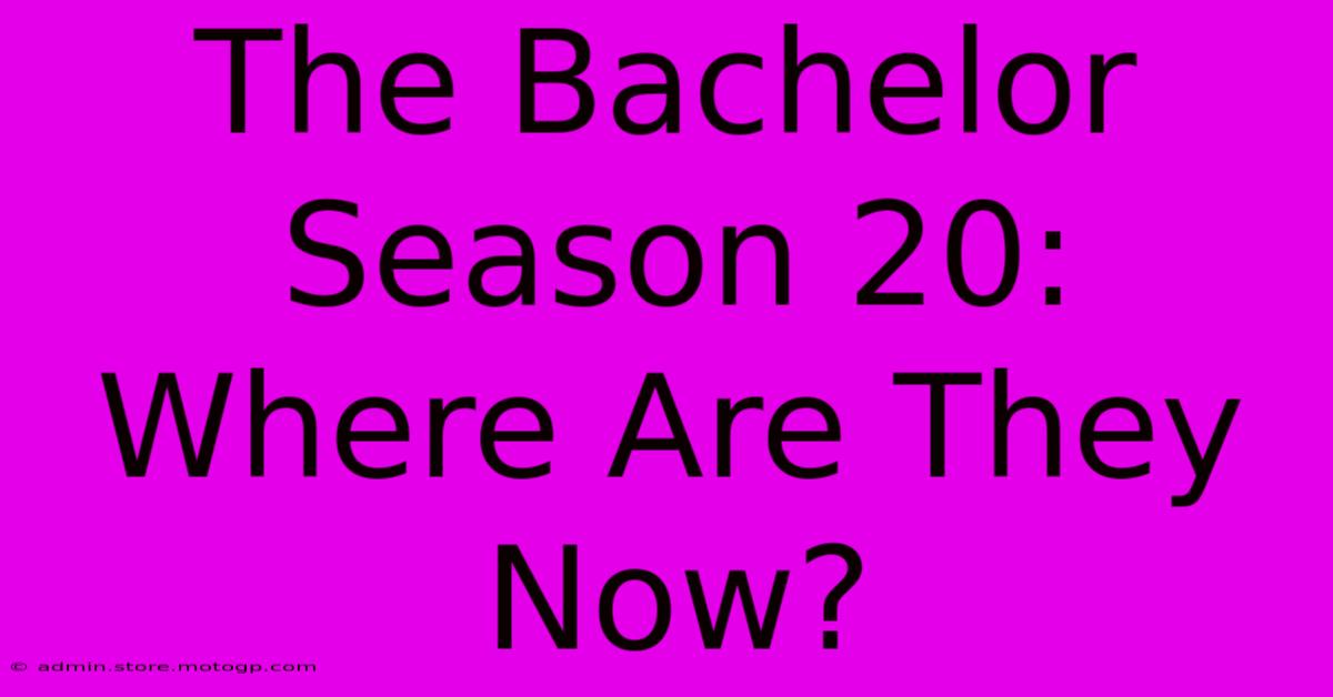 The Bachelor Season 20: Where Are They Now?