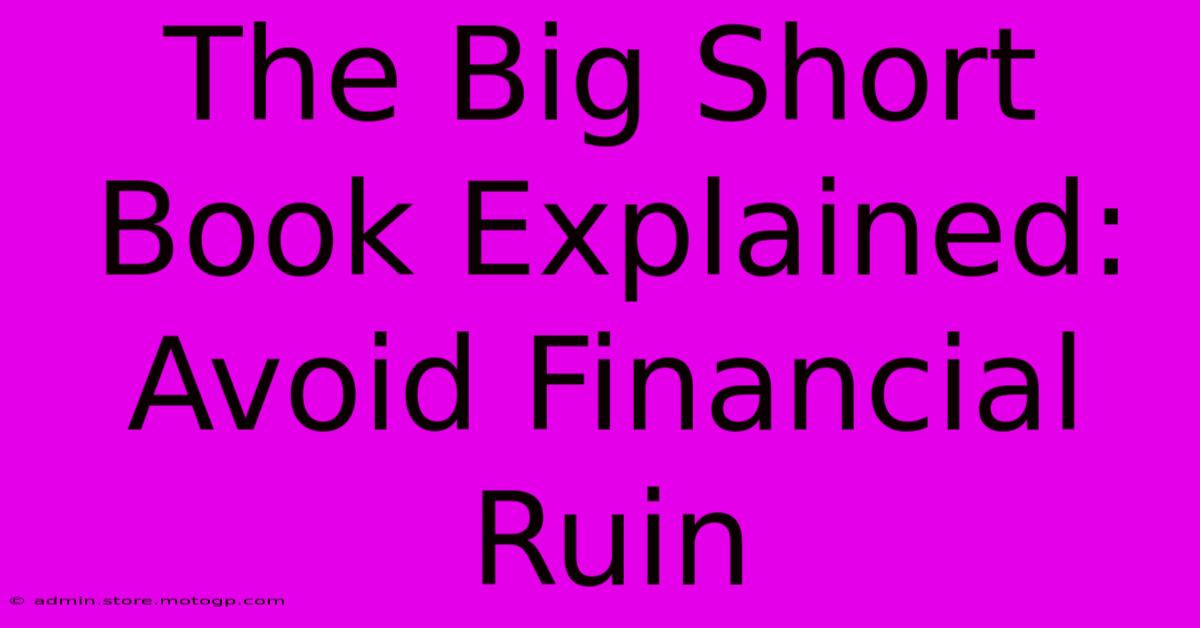 The Big Short Book Explained: Avoid Financial Ruin