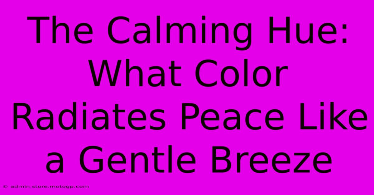 The Calming Hue: What Color Radiates Peace Like A Gentle Breeze