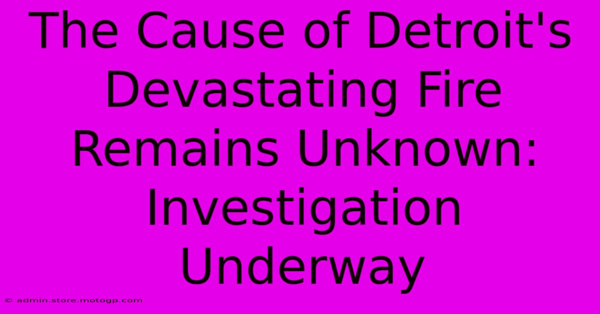 The Cause Of Detroit's Devastating Fire Remains Unknown: Investigation Underway