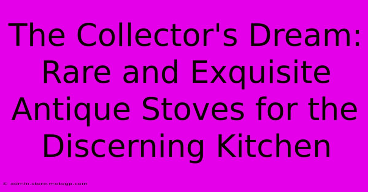 The Collector's Dream: Rare And Exquisite Antique Stoves For The Discerning Kitchen